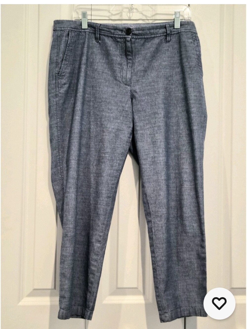 Talbots Girlfriend Navy Cotton Chambray Chinos 14P Coastal Resort - Picture 6 of 9
